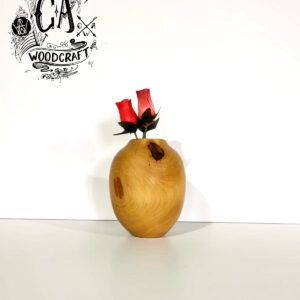 bird cherry hollow form wooden vase turned by c a woodcraft