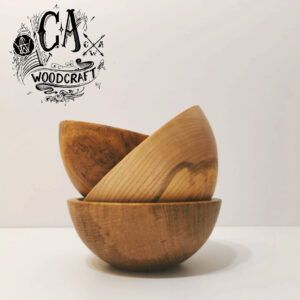 handmade wooden snack bowls turned by c a woodcraft 1