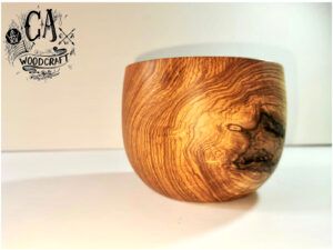 olive ash wooden bowl turned by c a woodcraft logo