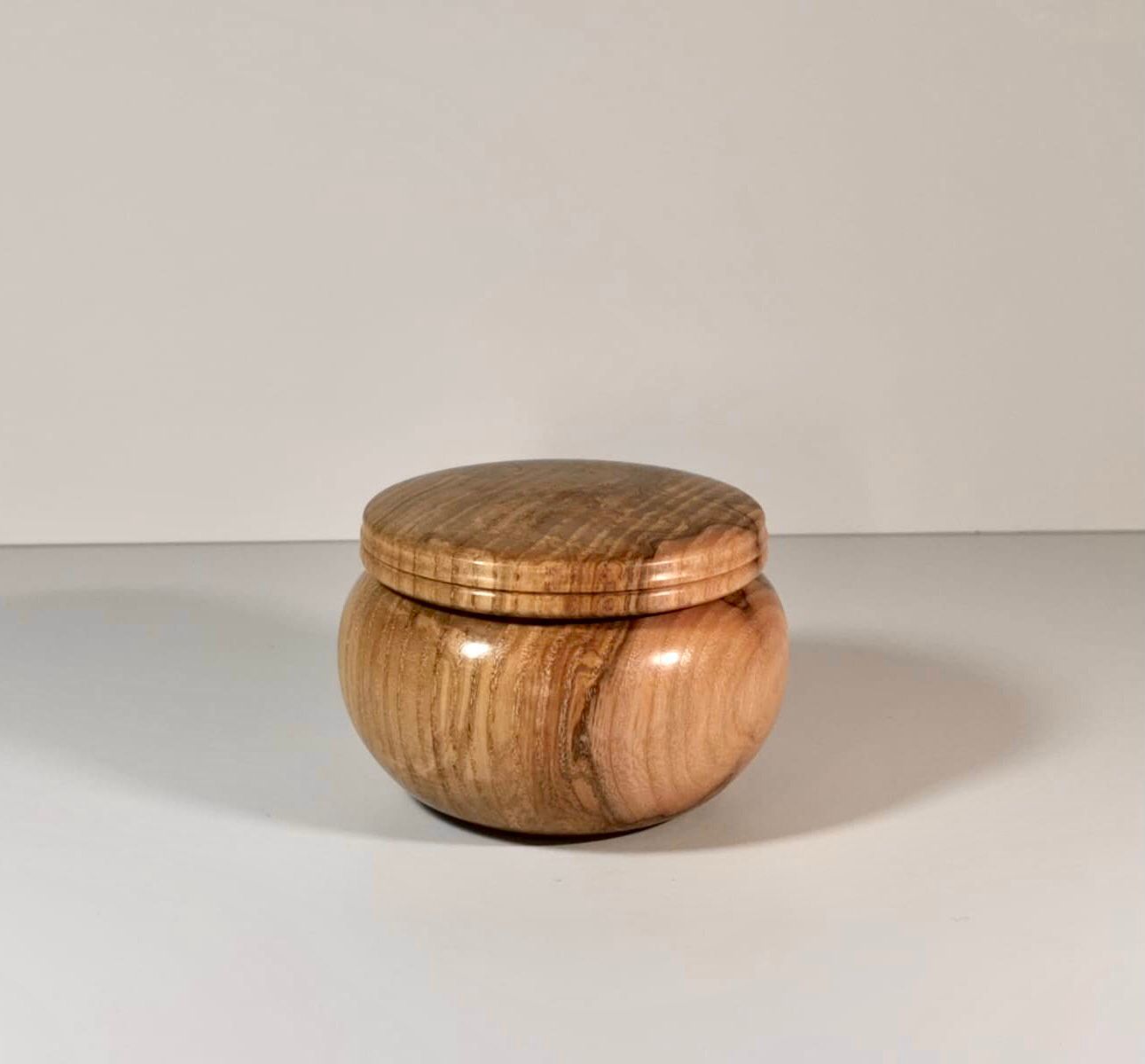 wooden ash trinket box turned by c a woodcraft