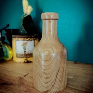 english elm bottle shaped bud vase c a woodcraft 1