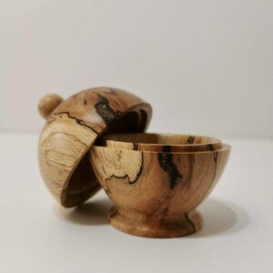 spalted beach turned wooden trinket box c a woodcraft 2
