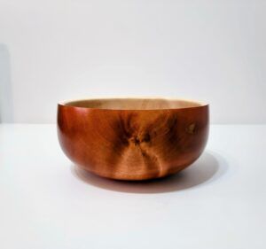 red sycamore stained wooden fruit bowl c a woodcraft