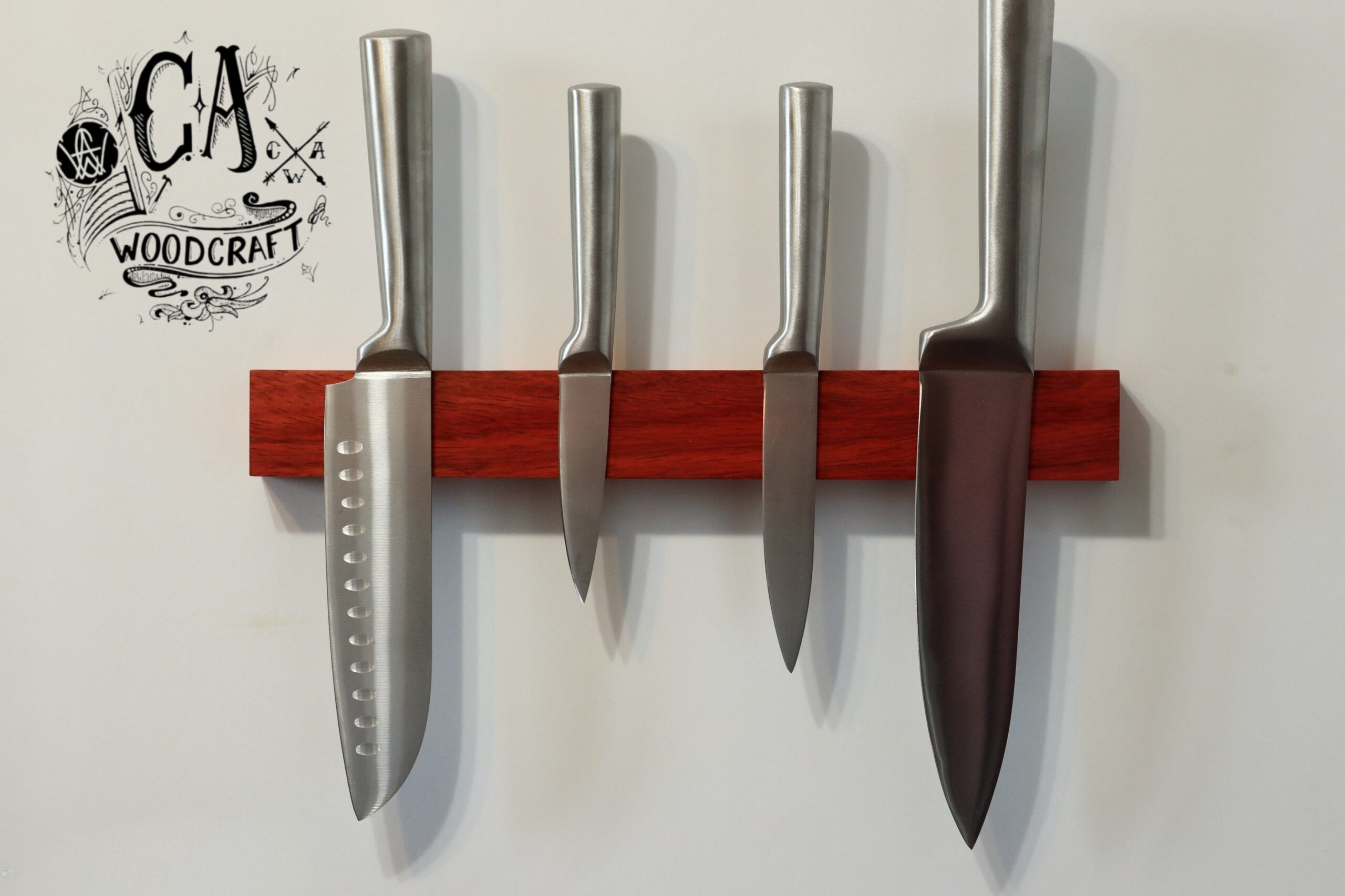 padauk Wooden Magnetic Knife Rack c a woodcraft handmade gift